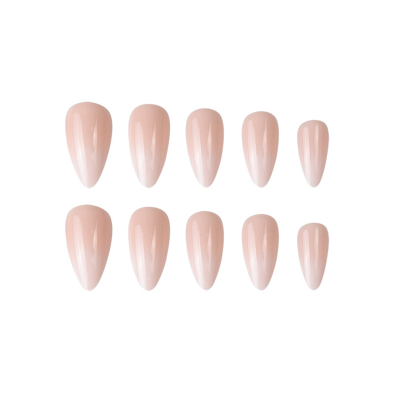 Almond Nail Gradual Foreign Trade Wearing Nail, European and American Sharp Nail Simple Whitening Nail Patch