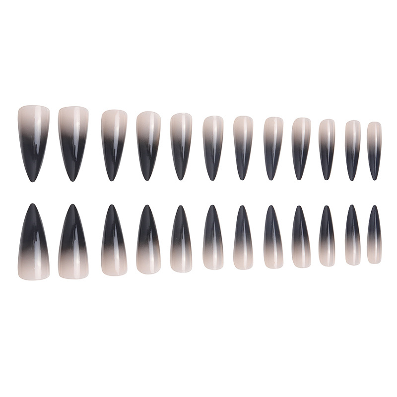 Long pointed nail gradient European and American nail art minimalist wearable nail products