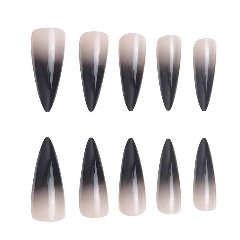 Long pointed nail gradient European and American nail art minimalist wearable nail products
