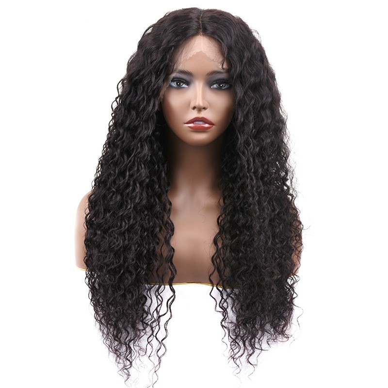 Deep Wig Human Hair Front Lace Head Cover Natural Color Long Curly Hair Rebecca Spot