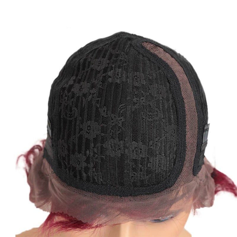 Wig Europe and America Short wavy curly hair front lace real hair head cover female Rebecca gold crown human hair