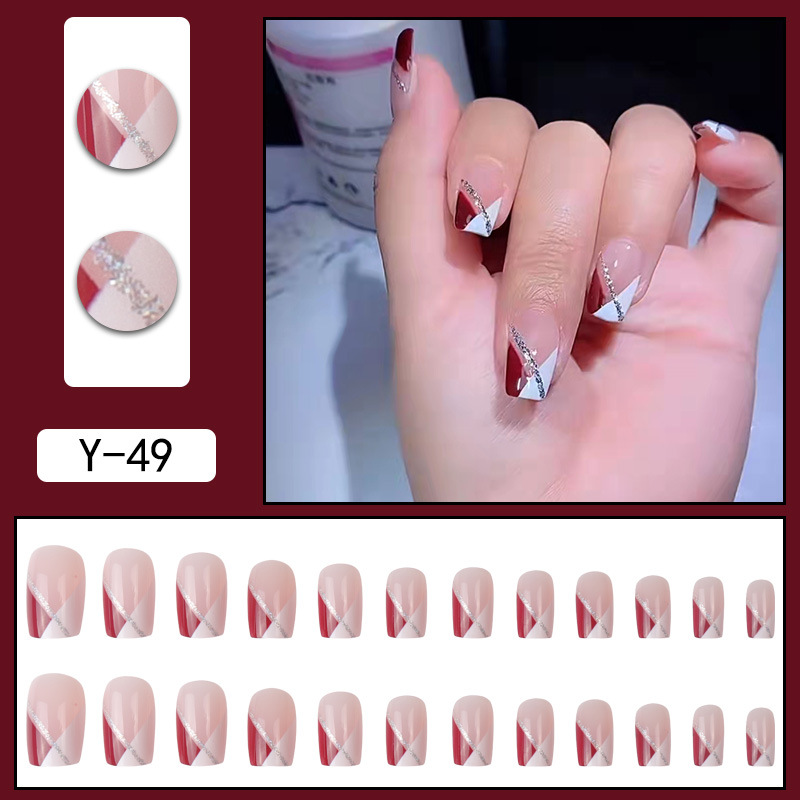 Y2 Wearing Nail  Removable False Nail Patch Popular Girl Short Nail Art