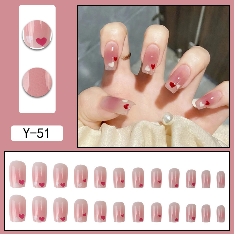 Y2 Wearing Nail  Removable False Nail Patch Popular Girl Short Nail Art