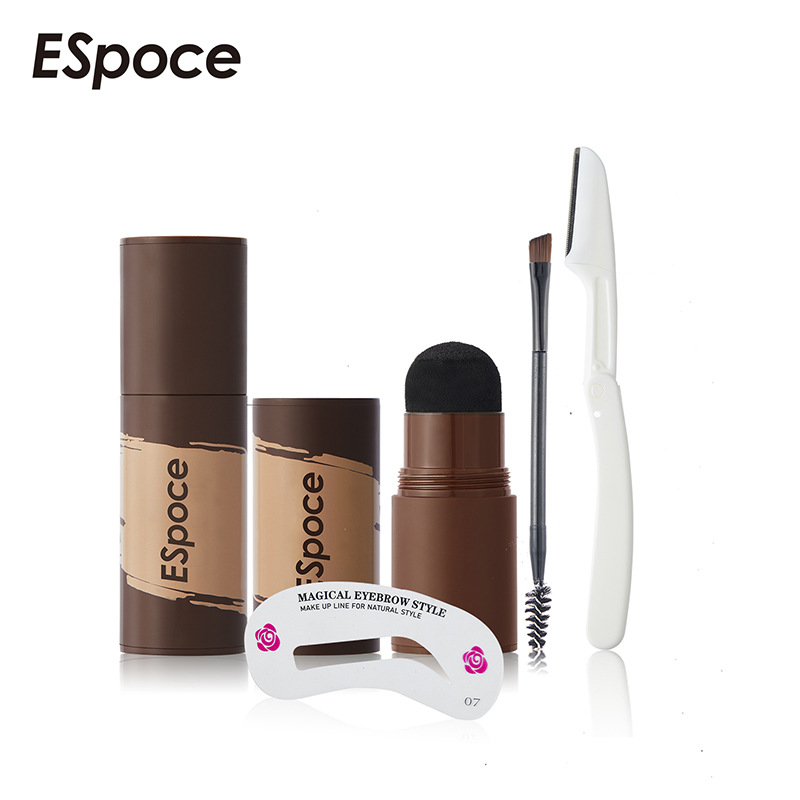 Espooce Seal Eyebrow Powder Stick Waterproof, Sweatproof, and Non peeling Makeup Hair Line Shadow Pink Eyebrow Card Eyebrow Knife Set