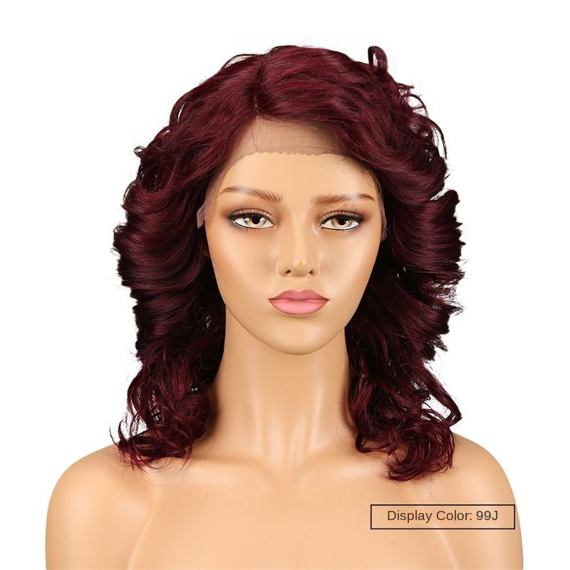 Human hair head covering, hair seam lace wig, human hair
