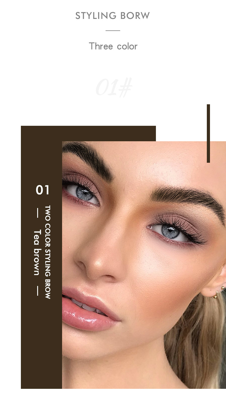 Pudaier two-color dyed eyebrow shaping eyebrow cream waterproof and long-lasting eyebrow gel three-dimensional eyebrow shaping eyebrow cream