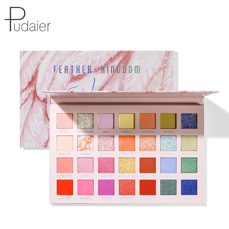 Pudaier 28 color eye shadow makeup plate matte pearlescent mashed potato chameleon