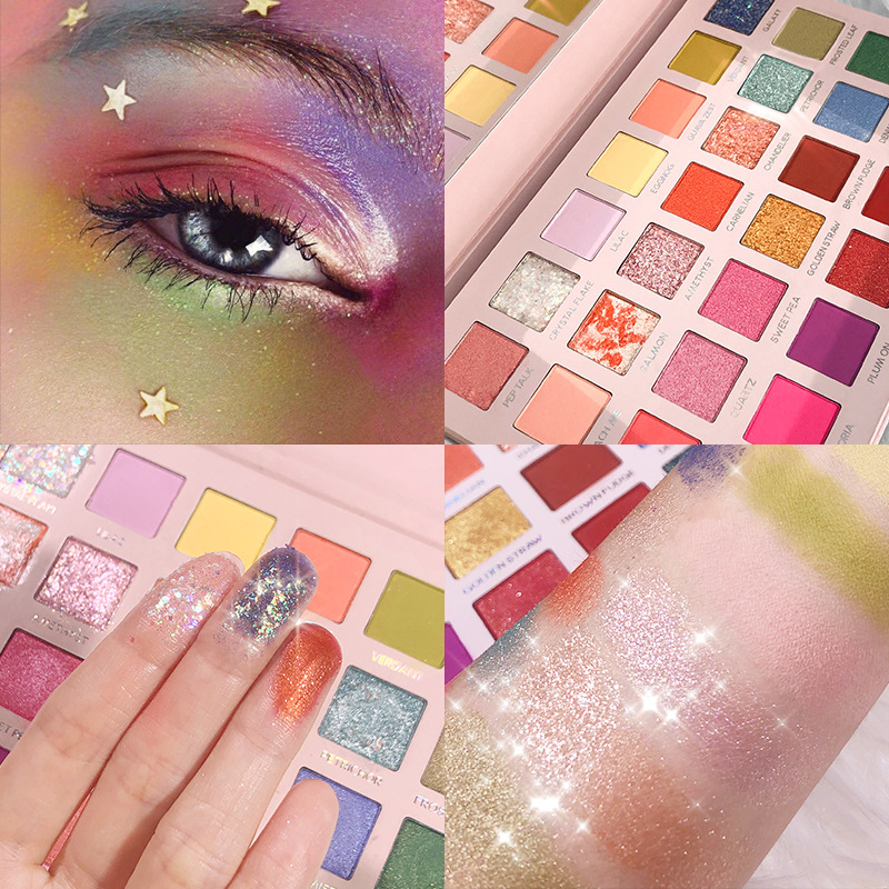 Pudaier 28 color eye shadow makeup plate matte pearlescent mashed potato chameleon