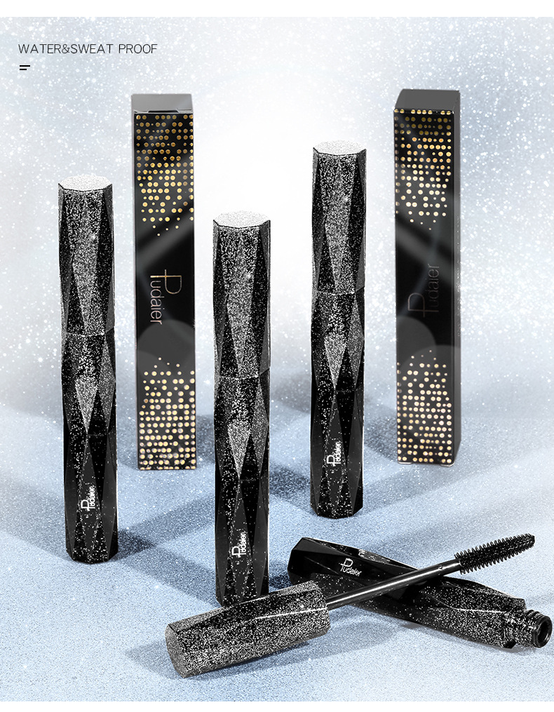 Pudaier Star 4d eye black, slim, fast drying, thick black, curly, non smudging, non fading, color makeup