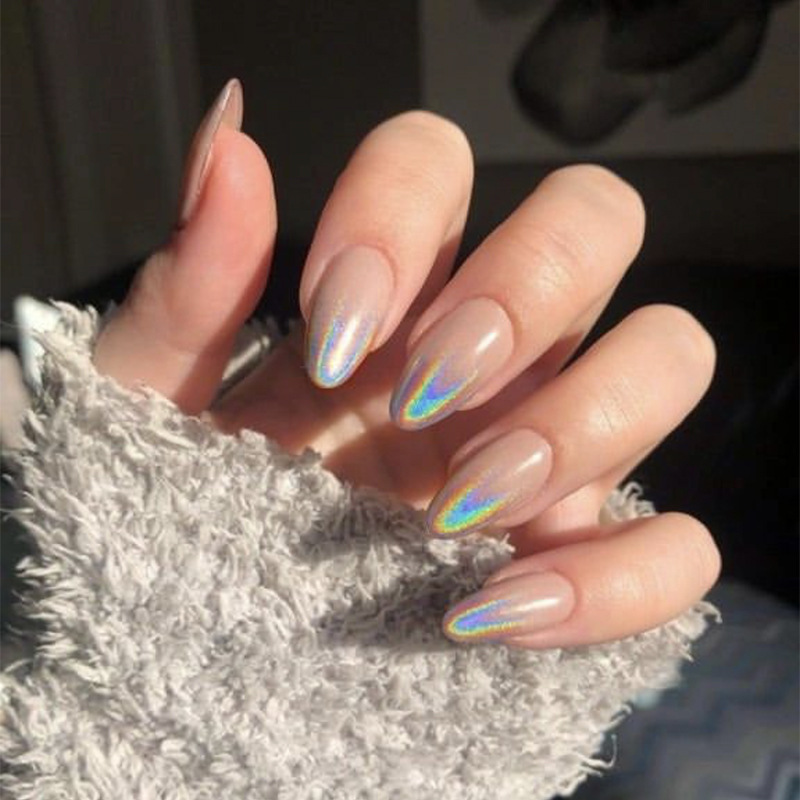 Wearing Nail Simple Gradual Colorful Water Droplets Show White Spicy Girl Nail Beauty  False Nail Patch European and American False Nails