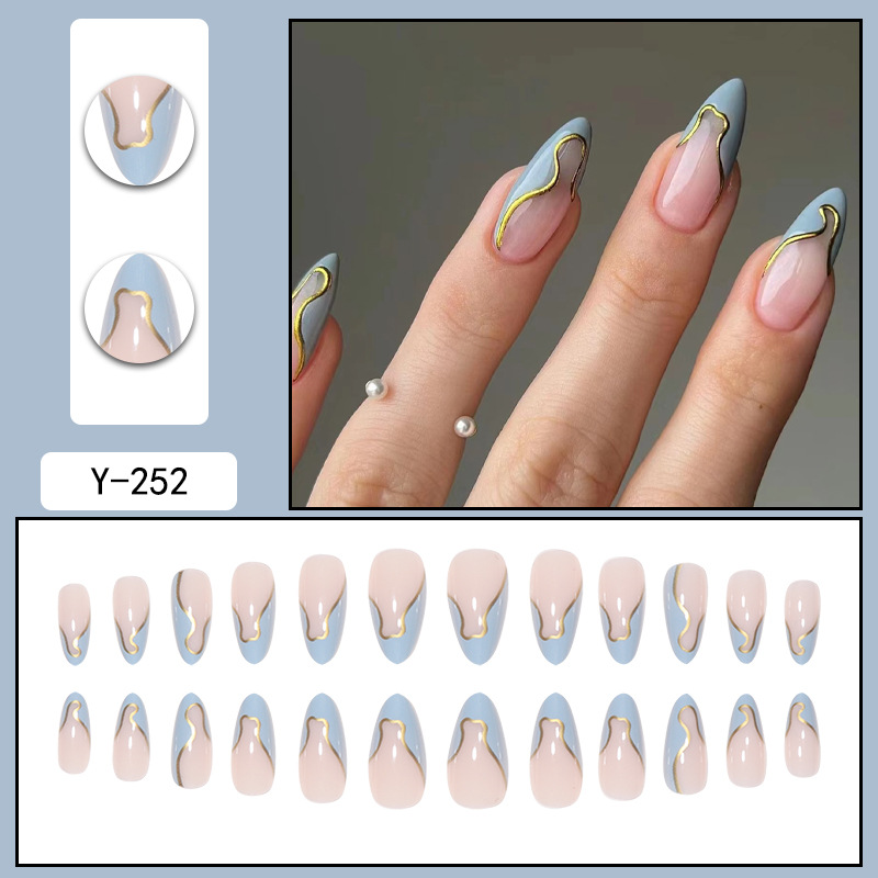 Color Line Nail Wearable Nail False Nail Cross border Nail Patch Wearable Nail