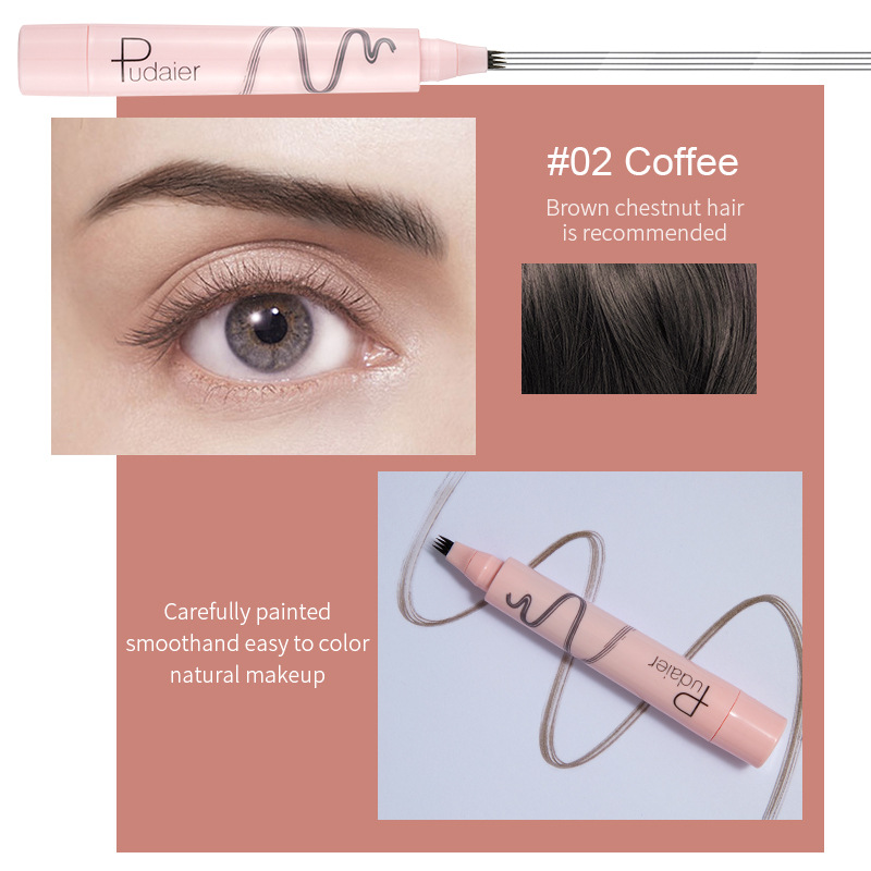 Pudaier eyebrow pencil simulation, long-lasting Wish, hot selling waterproof four pronged liquid eyebrow pencil makeup