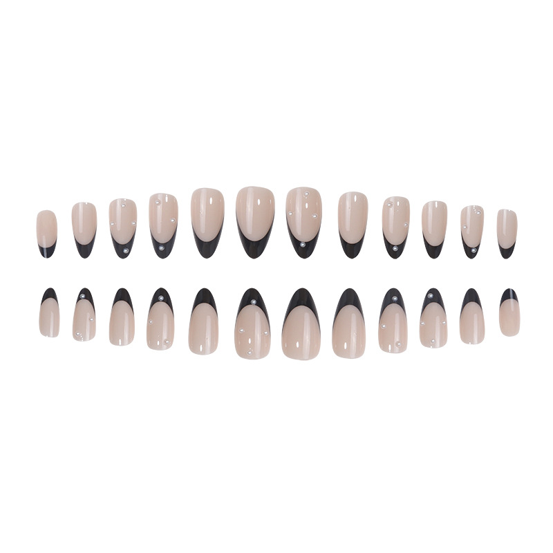 Colorful Dot Diamond Water Drop Nail Fragmented Diamond Wearing Nail, European and American Cross border Pearl Wearing Nail Patch Almond Nail