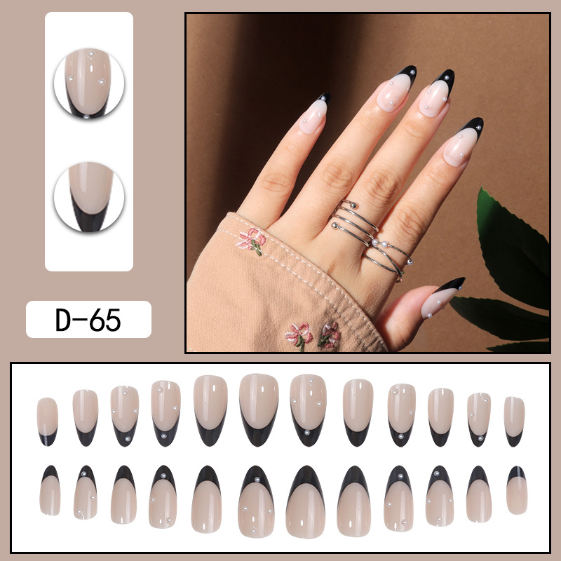 Colorful Dot Diamond Water Drop Nail Fragmented Diamond Wearing Nail, European and American Cross border Pearl Wearing Nail Patch Almond Nail