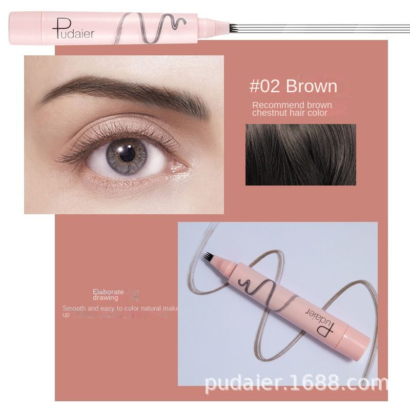 Pudaier eyebrow pencil simulation, long-lasting Wish, hot selling waterproof four pronged liquid eyebrow pencil makeup