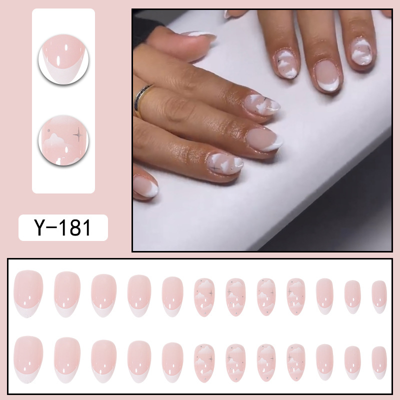 Short style Instagram style European and American fake nails wearing nails nail enhancement products foreign trade nail stickers and nail patches