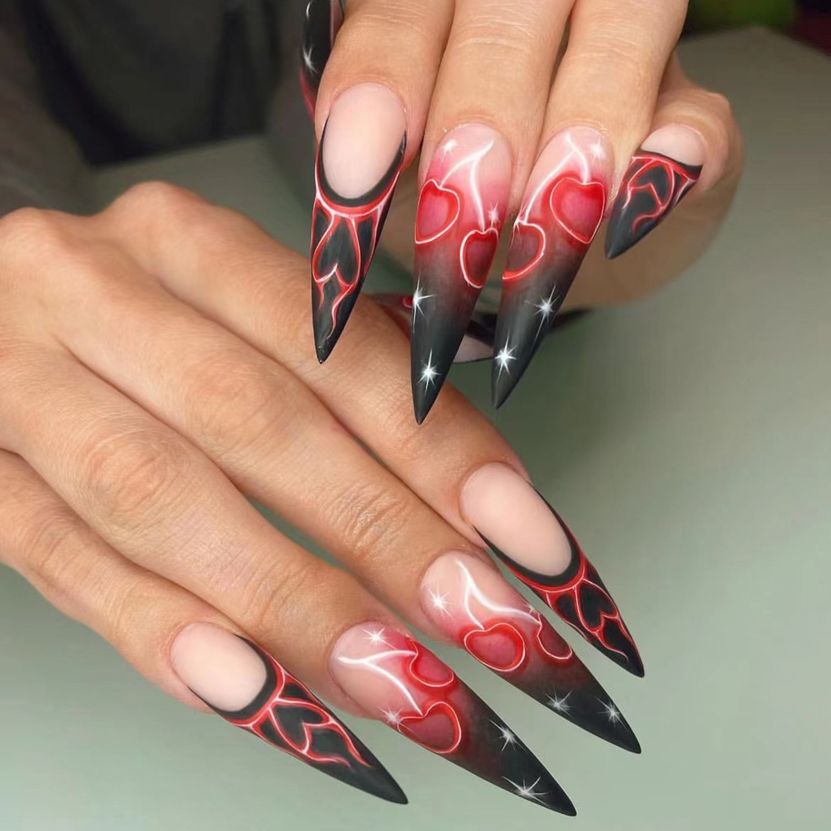 Halloween style manicure wearing European and American holiday nail wearing dark style fake nail product patch