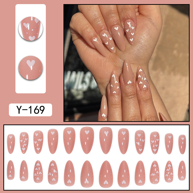 Short style Instagram style European and American fake nails wearing nails nail enhancement products foreign trade nail stickers and nail patches
