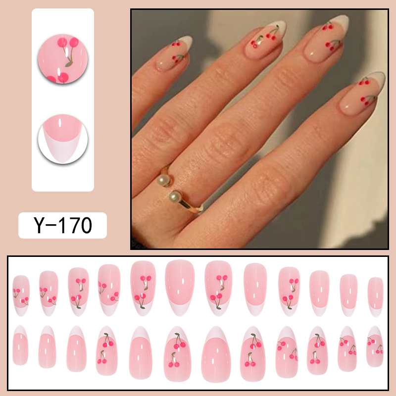 Short style Instagram style European and American fake nails wearing nails nail enhancement products foreign trade nail stickers and nail patches