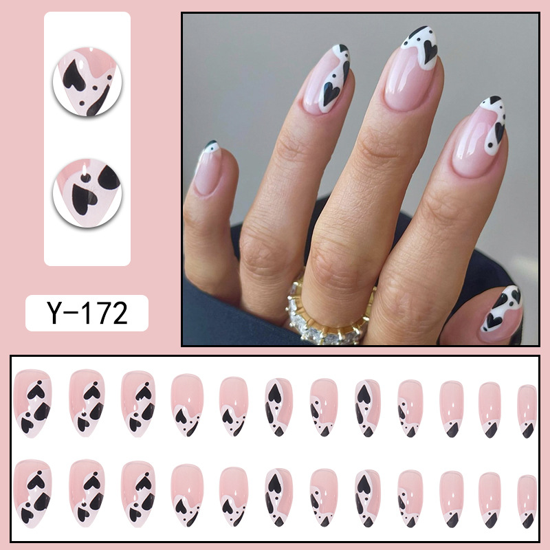 Short style Instagram style European and American fake nails wearing nails nail enhancement products foreign trade nail stickers and nail patches