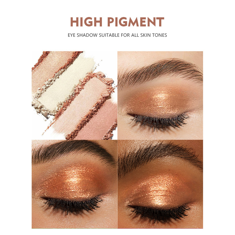 Makeup Pudaier four-color plate eye shadow earth color pearlescent matte sequins eye shadow plate