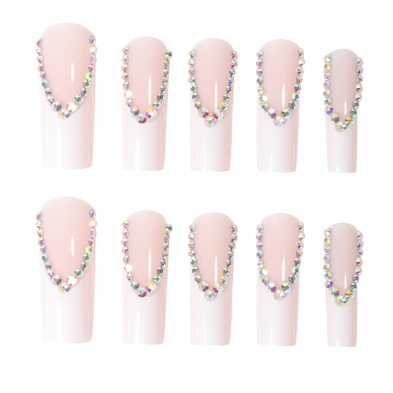 French Diamond Nail Patch Long Wearing Nail, European and American Bride Nail Cross border Nail Patch