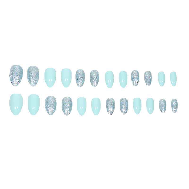 Solid color glitter powder phototherapy nail polish adhesive wearing nail patches cross-border foreign trade style nail enhancement patches detachable fake nails